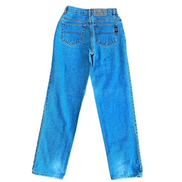 Vintage LA Blues High Rise Light Wash Denim Tapered Mom Jeans - Picture 2 of 8